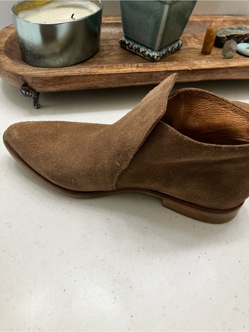 Made in Spain Genuine Brown Suede Ankle Boots Size 8 | Regular Width - Picture 2 of 9
